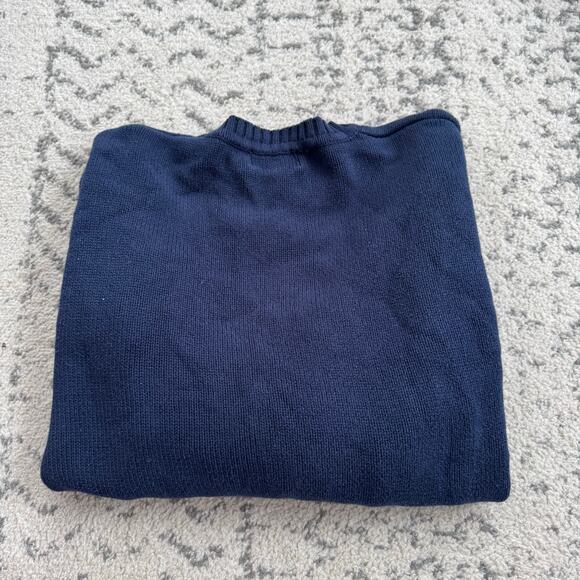 Vtg 90s Jos. A. Bank David Leadbetter Red White Blue Cotton Knit Golf Sweater M - Picture 5 of 7